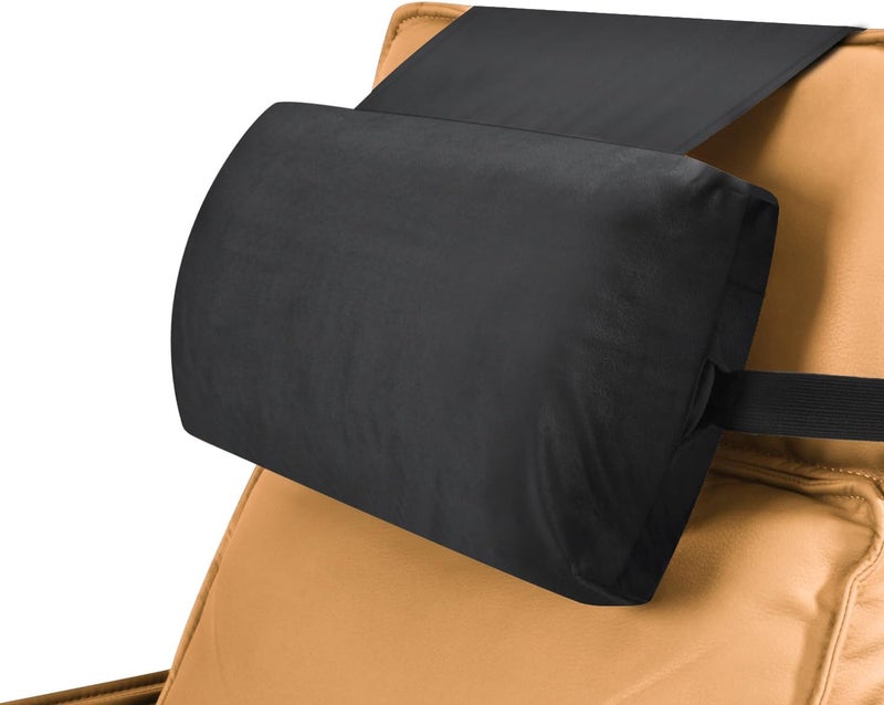 SofGlowly Head Recliner Pillow Adjustable Shredded Memory Foam Headrest Pillow for Recliners,Non-Slip Velvet Cushion for Pain Relief Neck Support Pillow for Travel Home Recliner Sofa Armchair (Black) - Image 2